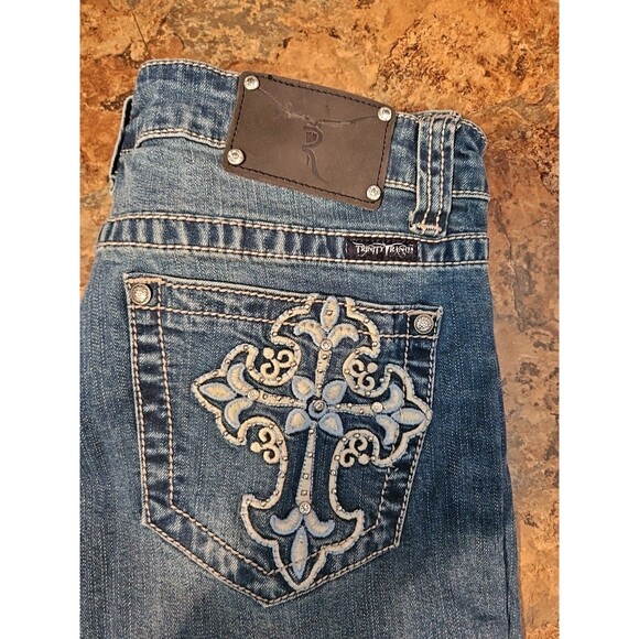 Trinity Ranch Jeans Womens Size 11 Denim Bootcut Embroidered Cowgirl  32X34 (J27 - Picture 1 of 10
